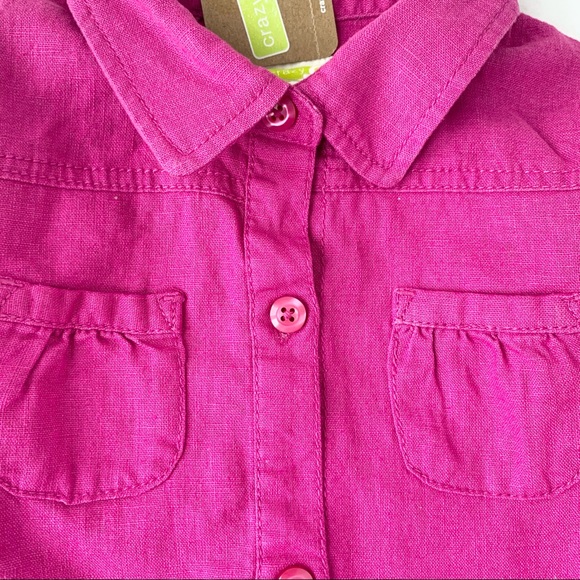 🌸New🌸 Crazy 8 Little Girl Linen Shirt Top Size Medium 7/8 NWT - Picture 3 of 5